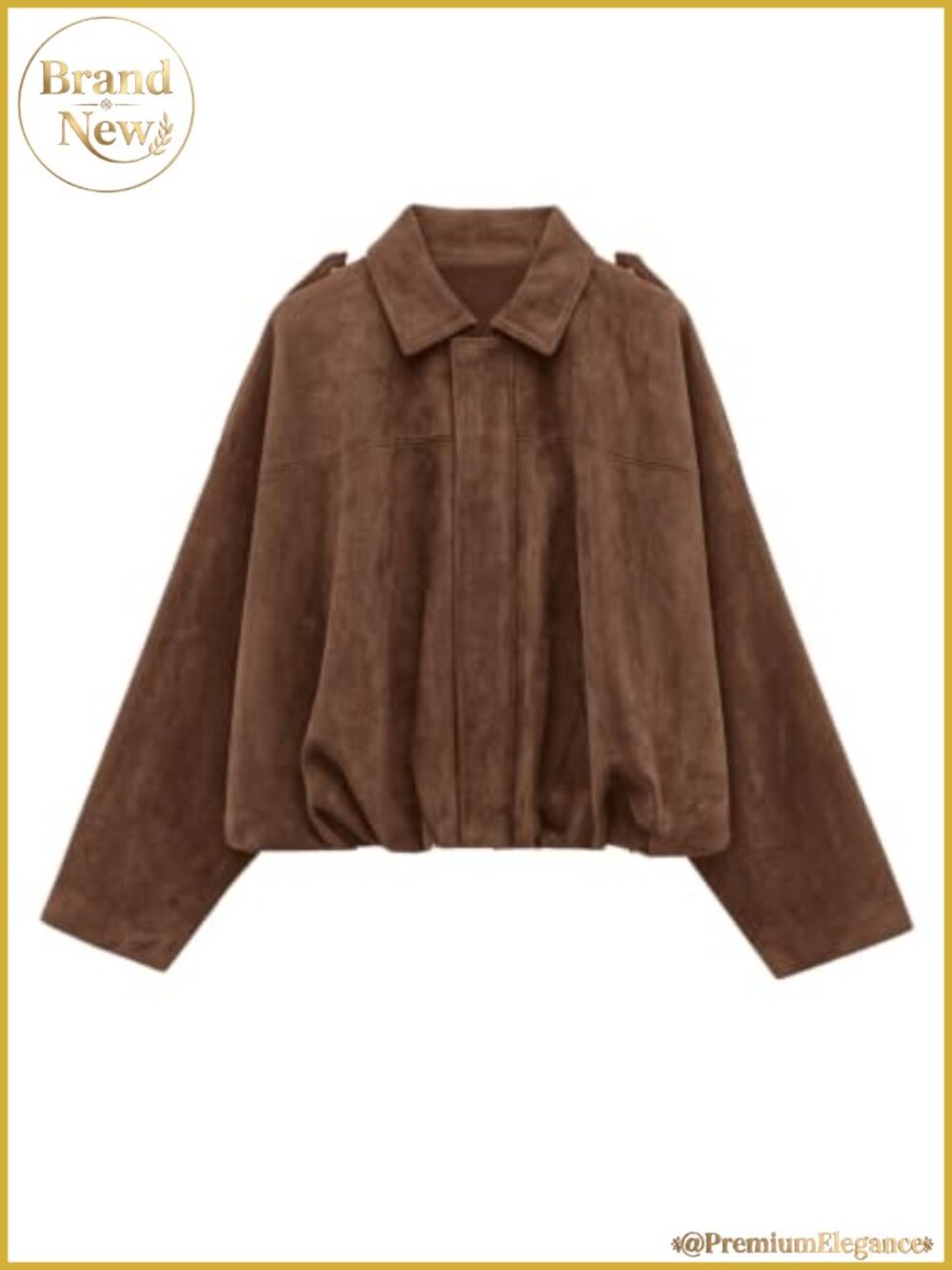 Faux Suede Cropped Bomber Jacket Women's Oversized Zip Fall Western Motorcycle